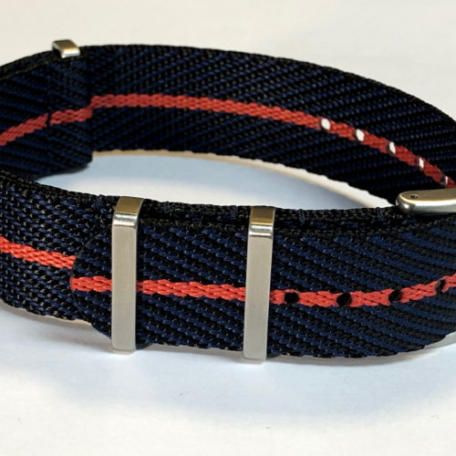 Fabric strap - NATO Watch Strap Black / Blue / Red Single Stripe made of Nylon - Superior Quality