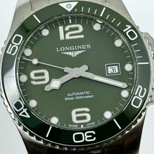 Longines HYDROCONQUEST 43mm Automatic Green Dial with Ceramic Bezel Box Tag L3.782.4.06.6
