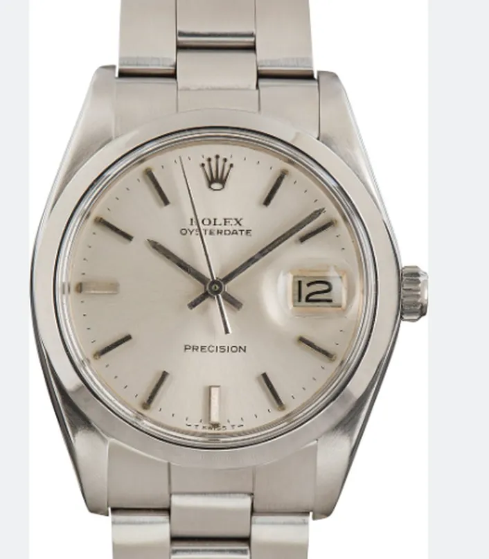 Rolex Oysterdate Precision 34mm Manual Wind Silver Dial model 6694 Vintage