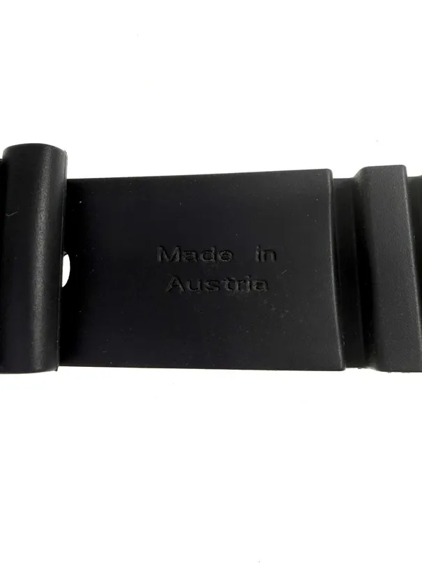 Black Rubber Watch Strap For Panerai Luminor 24mm with Original Brushed Steel Pin Buckle Genuine OEM