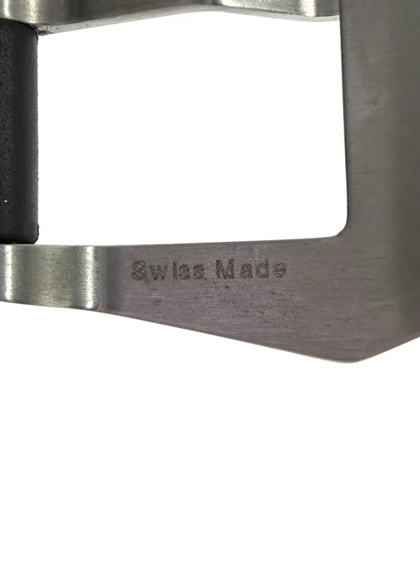 Black Rubber Watch Strap For Panerai Luminor 24mm with Original Brushed Steel Pin Buckle Genuine OEM