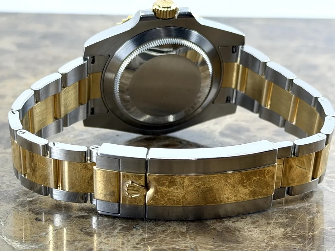 Rolex Submariner 18k Gold / Steel 40mm Automatic Ceramic Bezel with Black Dial with Rolex Box 116613LN