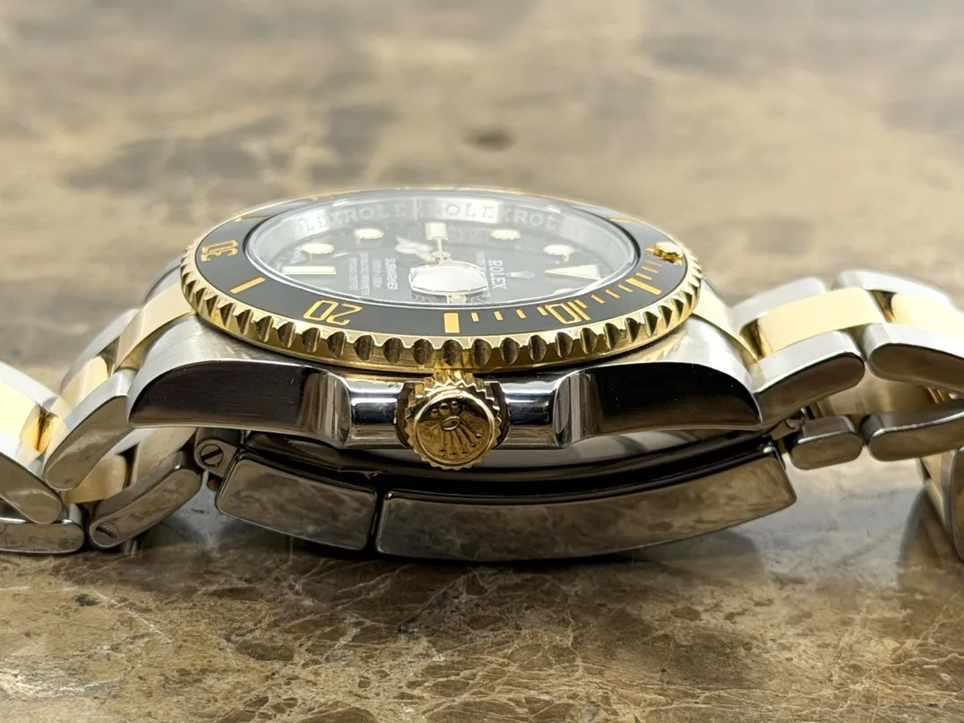 Rolex Submariner 18k Gold / Steel 40mm Automatic Ceramic Bezel with Black Dial with Rolex Box 116613LN